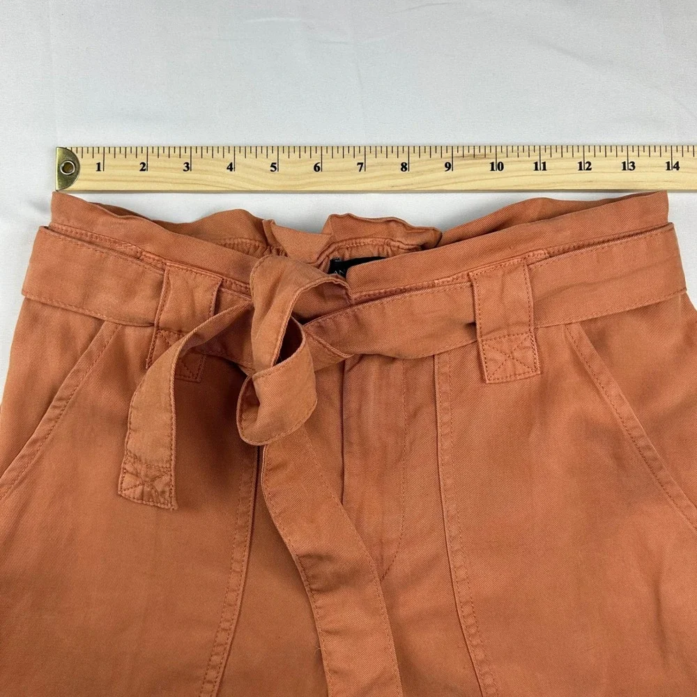 Banana Republic Tie Waist Slim Pants Pink Sand Dune Lyocell Linen 2S